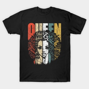 African American Shirt For Educated Strong Black Woman Queen T shirt T-Shirt